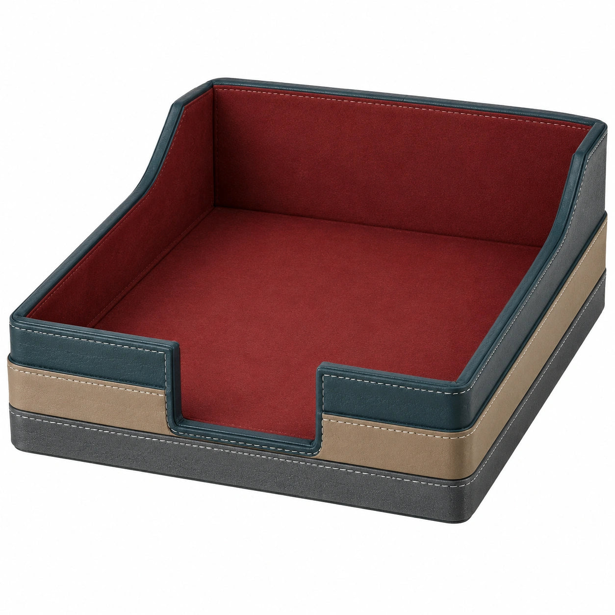 Bandeja organizadora de documentos apilable rojo, beige y gris