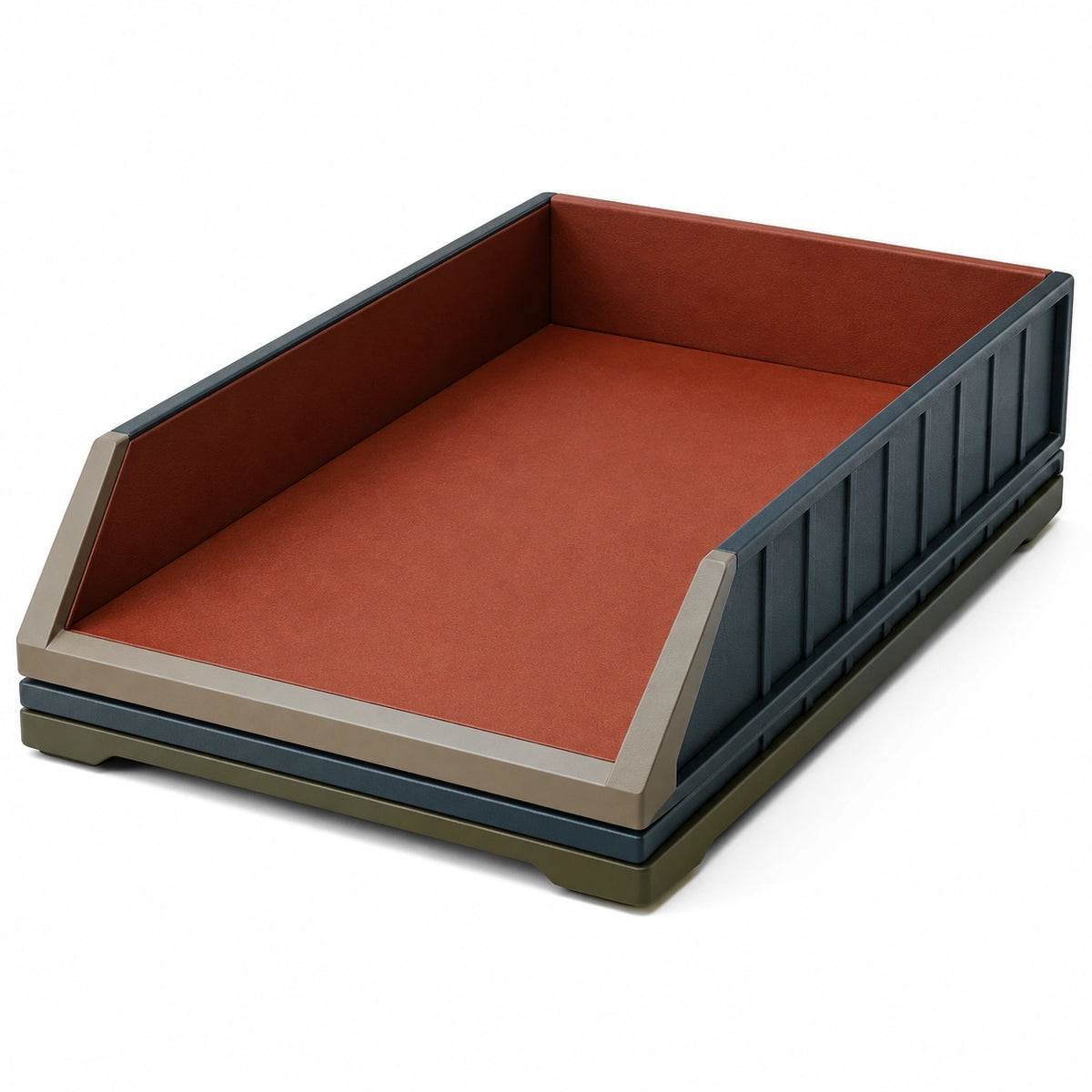 Bandeja Organizadora de Documentos Apilable Negra y Marrón 35x24x10cm