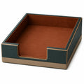Bandeja organizadora de escritorio marrón y beige 25x28x6cm