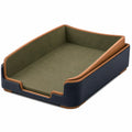 Bandeja organizadora de escritorio apilable azul, marrón y verde