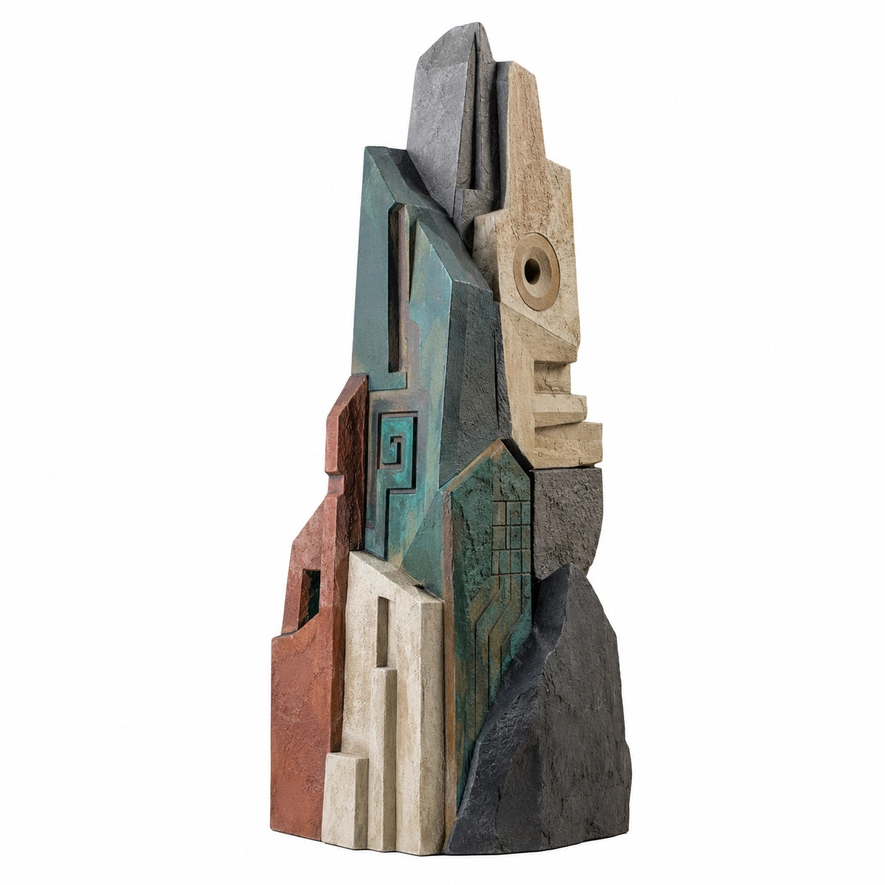Escultura Abstracta Geométrica Multicolor