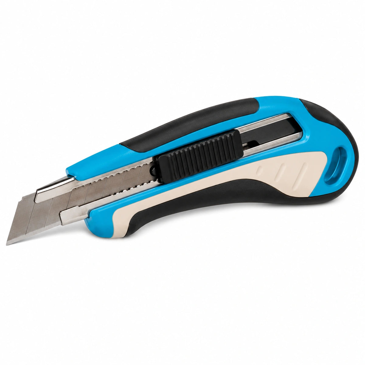 Cúter Retráctil Ergonómico Azul con Hoja Segmentada