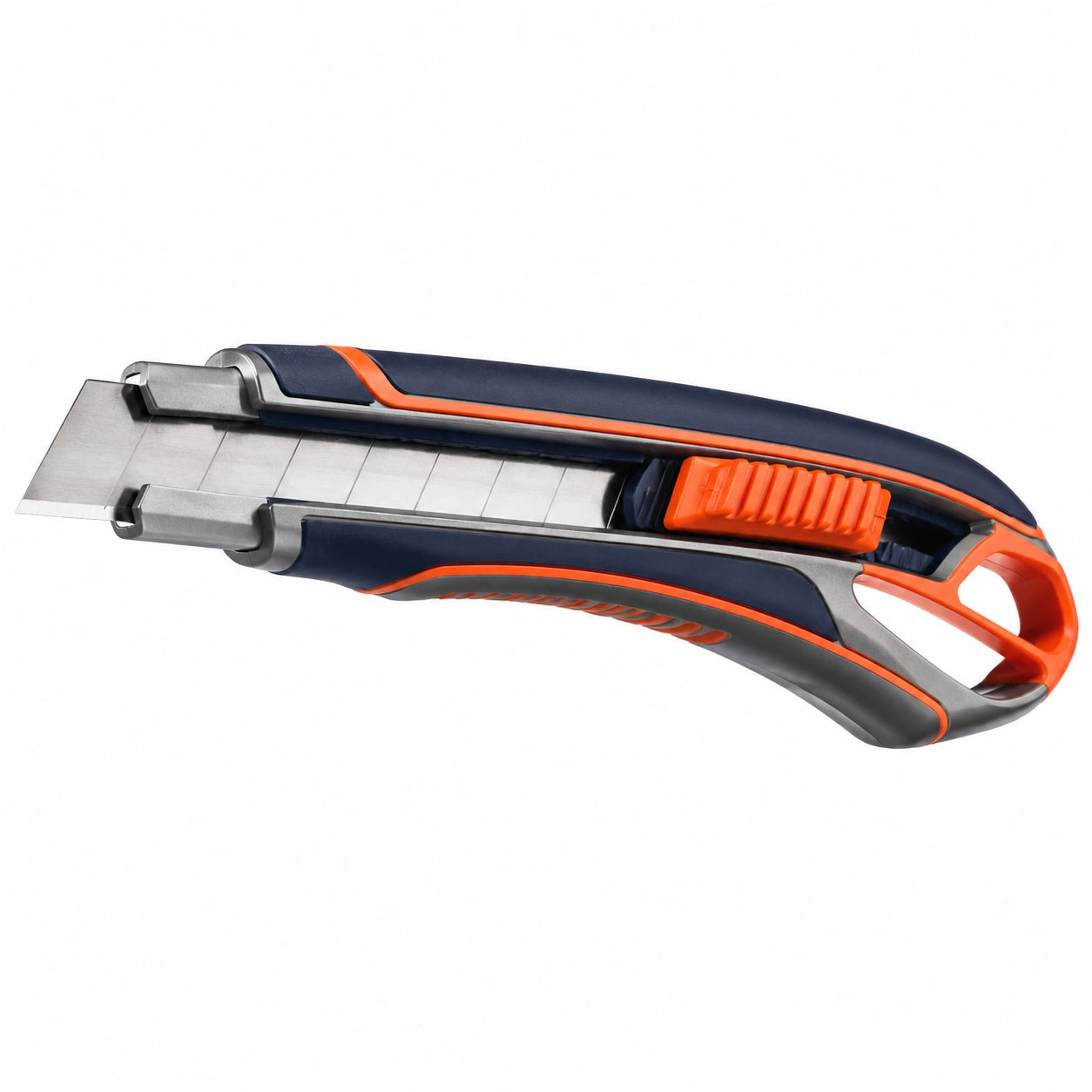 Cúter de Seguridad Automático Azul y Naranja 18mm