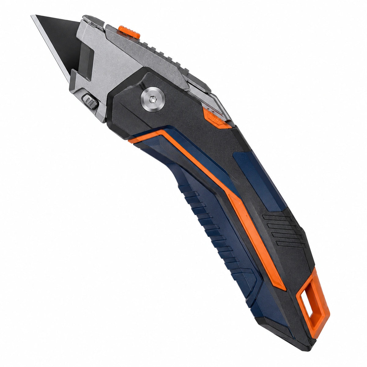 Cuchillo Retráctil de Seguridad con Hoja Reemplazable Negro/Naranja/Azul