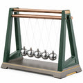 Péndulo de Newton Decorativo Verde y Plateado para Oficina