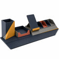 Organizador de Escritorio Multifuncional Azul/Naranja/Gris