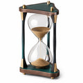 Reloj de Arena Decorativo Triangular Vidrio Verde y Bronce 60 Minutos