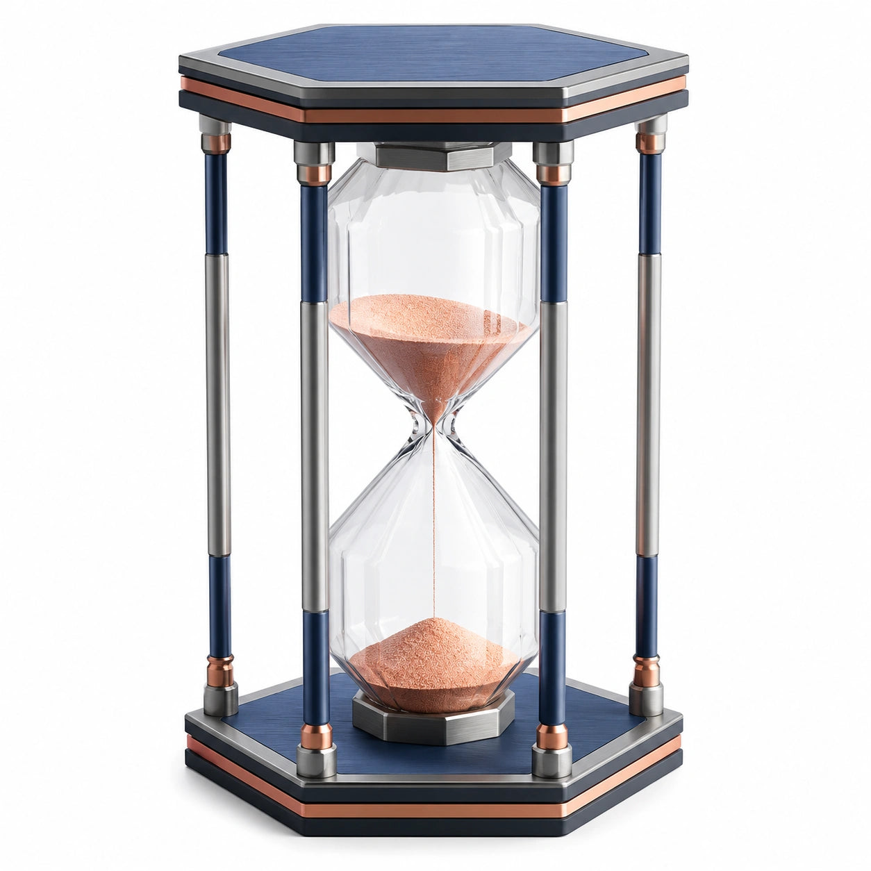 Reloj de Arena Decorativo Hexagonal Azul y Rosa 30 Minutos