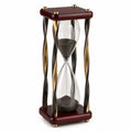 Reloj de Arena Decorativo de Vidrio y Metal Dorado y Negro