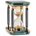 Reloj de Arena Decorativo de Cristal Verde y Ámbar 20cm