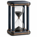 Reloj de Arena Decorativo Azul y Dorado con Base de Metal