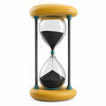 Reloj de Arena Decorativo Amarillo con Base Redonda y Arena Negra