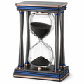 Reloj de arena decorativo negro con azul y bronce 60 minutos 15 cm x 10 cm x 30 cm