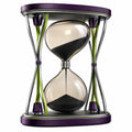 Reloj de Arena Moderno con Arena Negra y Base Morada