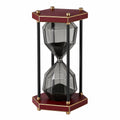 Reloj de Arena Decorativo Hexagonal Negro y Rojo