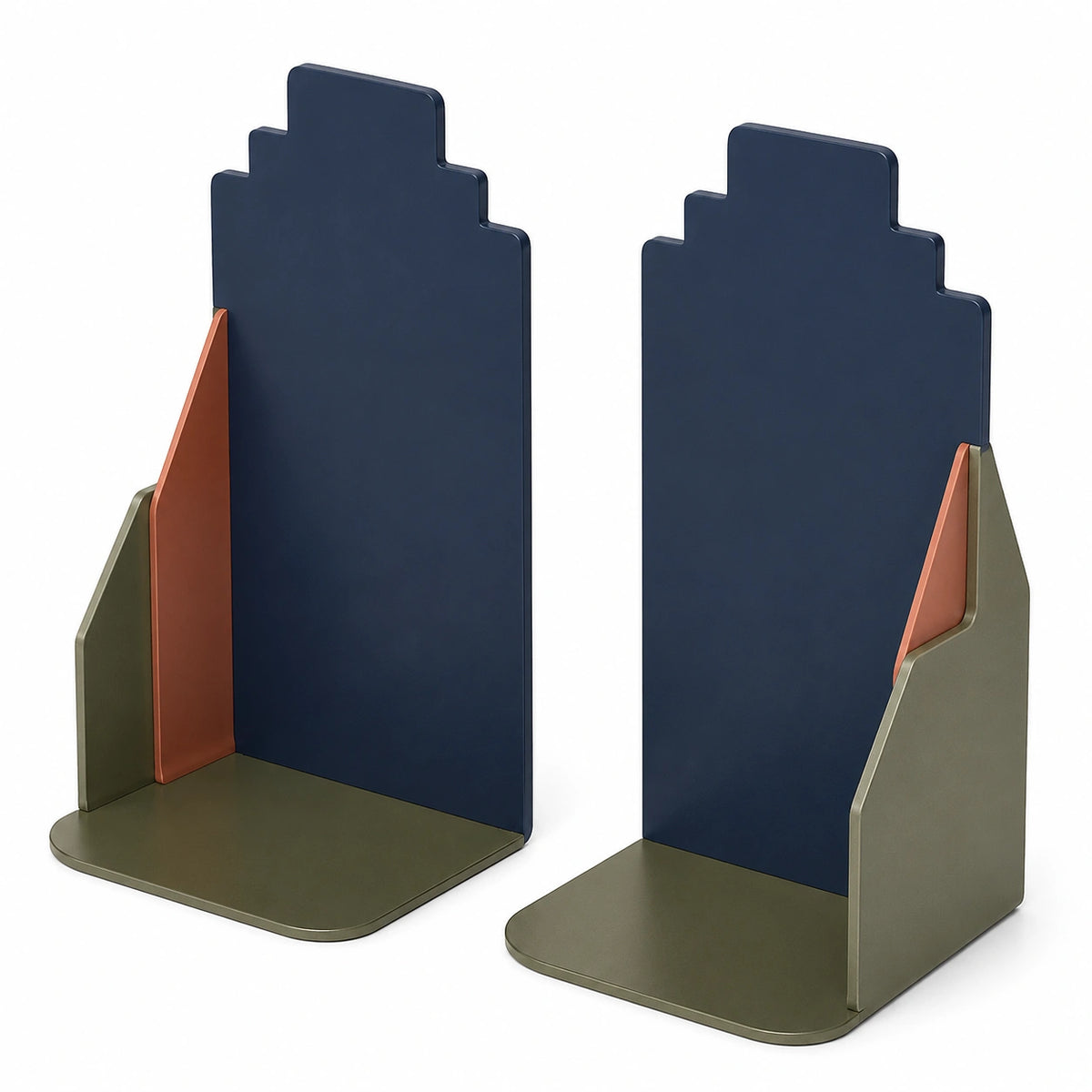 Sujetadores de Libros Geométricos Azul y Verde