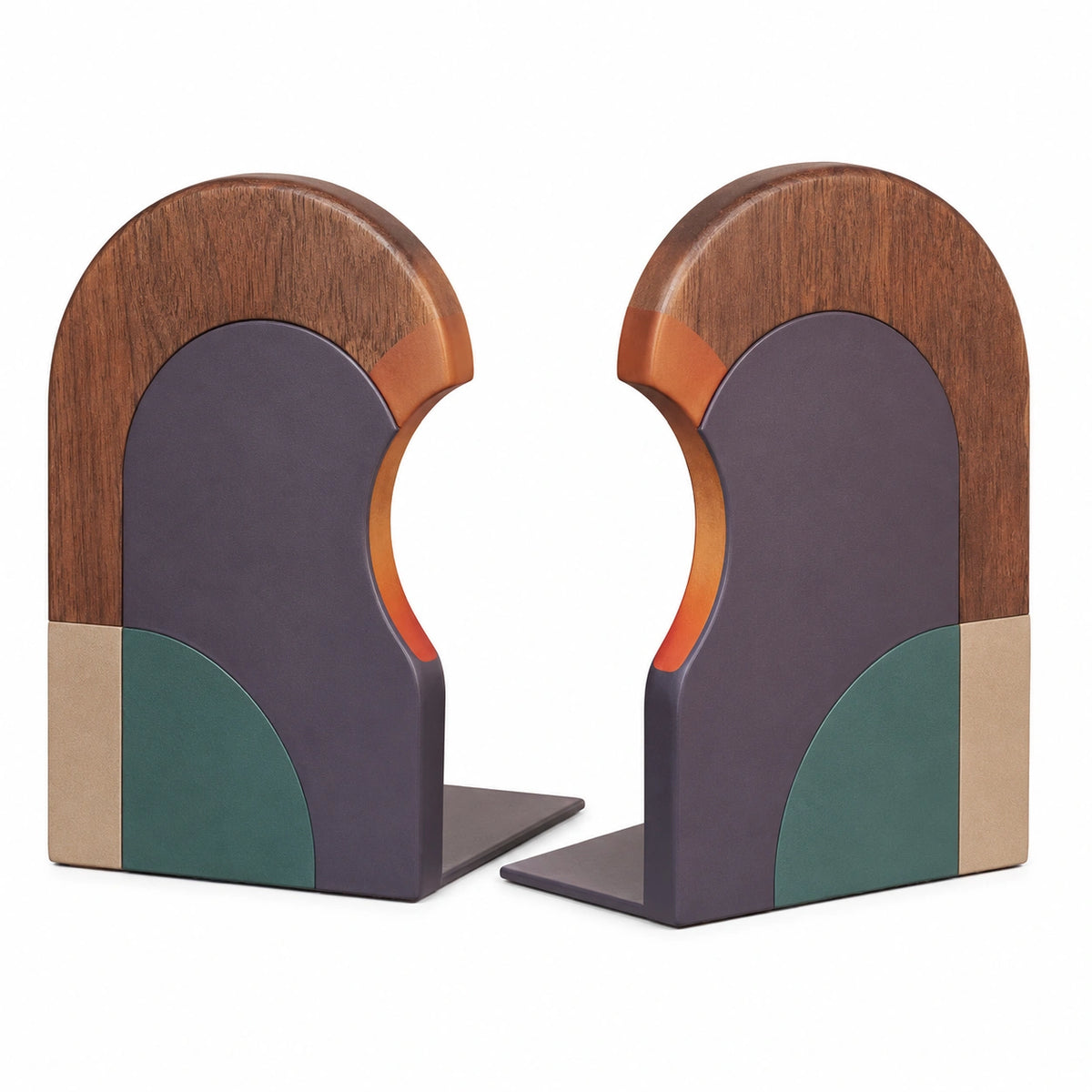 Soportes para Libros Geométricos Multicolor (Par)