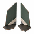 Sujetadores de Libros Geométricos Modernos Verde/Beige