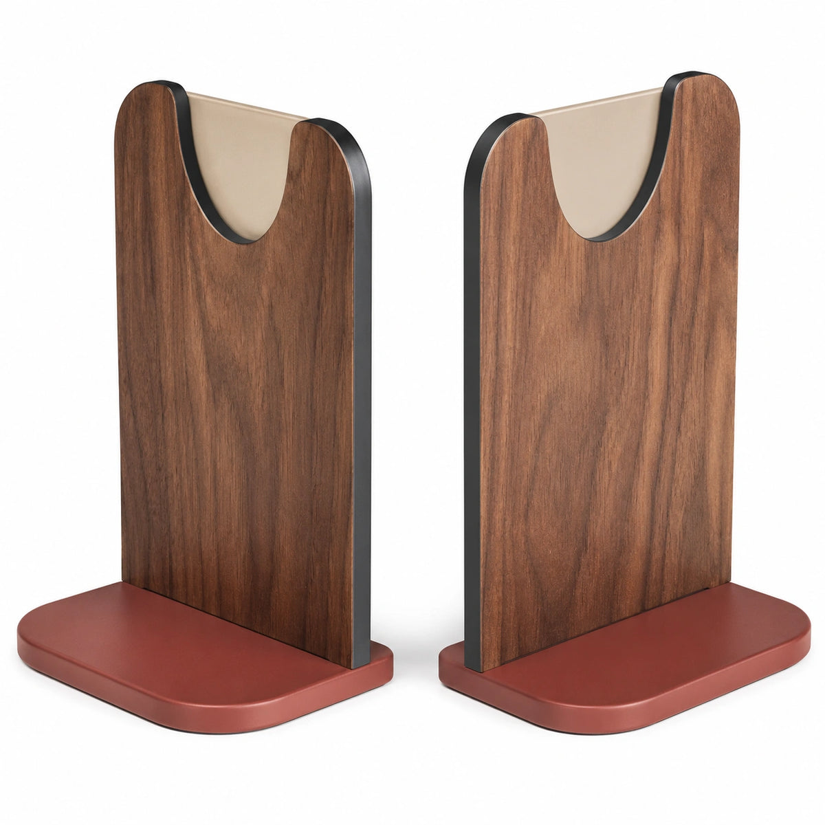 Sujetalibros de Madera y Metal Marrón