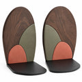 Sujetalibros Geométricos Multicolor Madera y Negro