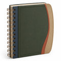Cuaderno de Espiral Verde, Beige y Marrón con Anillas Metálicas